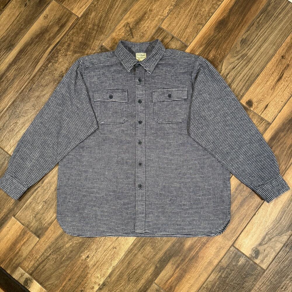 LL Bean Traditional Fit Long‎ Sleeve Button-Up pockets 100% Cotton men size XL
